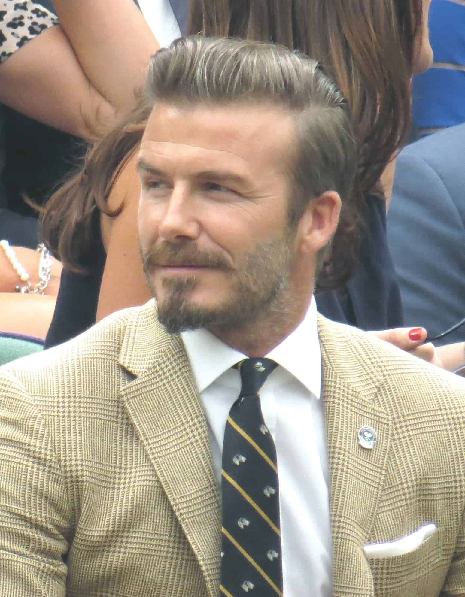 David Beckham in a prince of wales suit