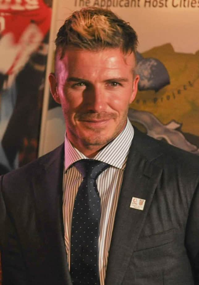 David Beckham 2009 in a dark gray suit