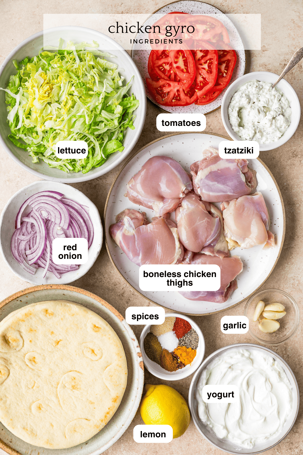 chicken gyro ingredients