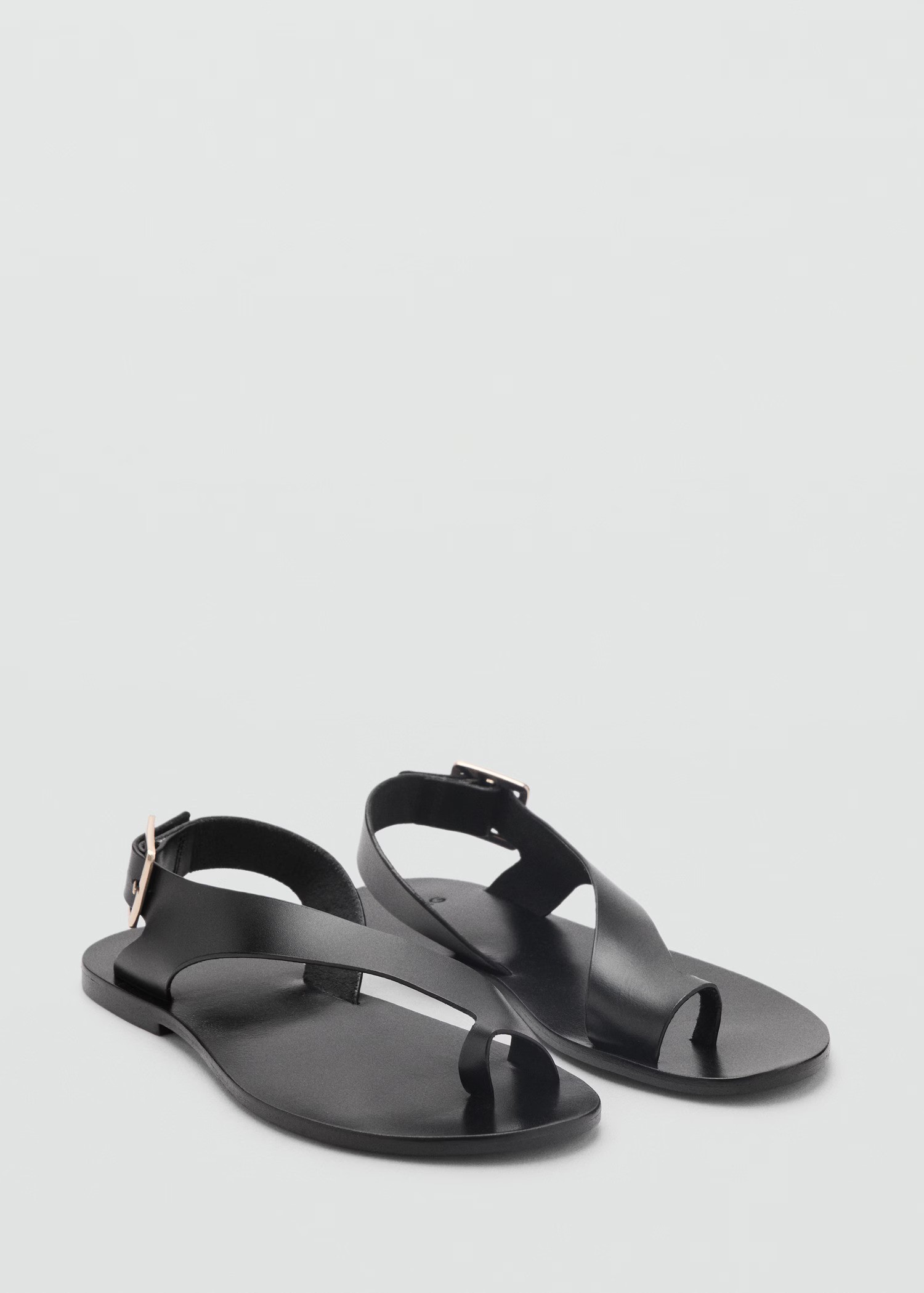 MANGO, Leather Sandals With Cross Strap - Women | Mango United Kingdom