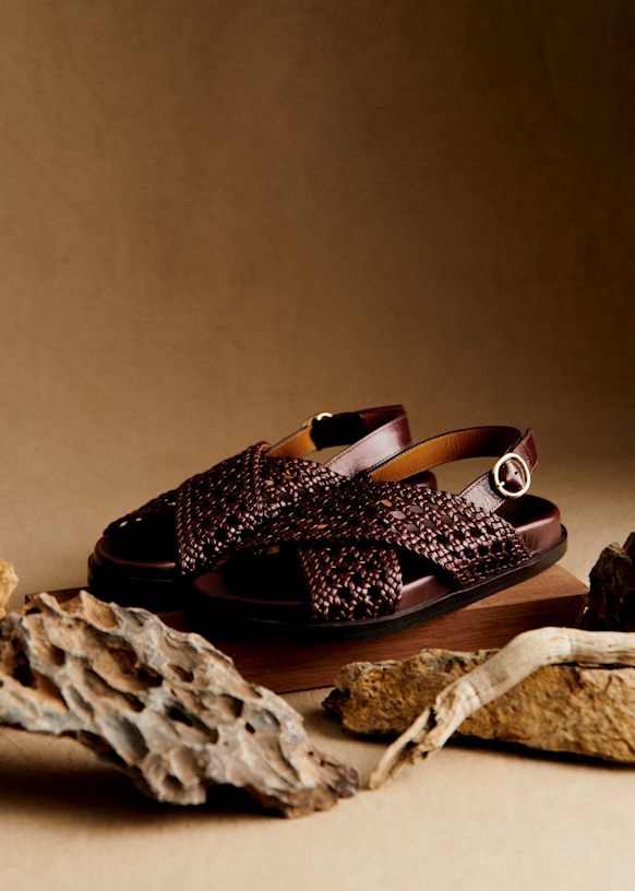 Tilda Sandals - Smooth Woven Natural Leather - Bovine Leather - Sézane