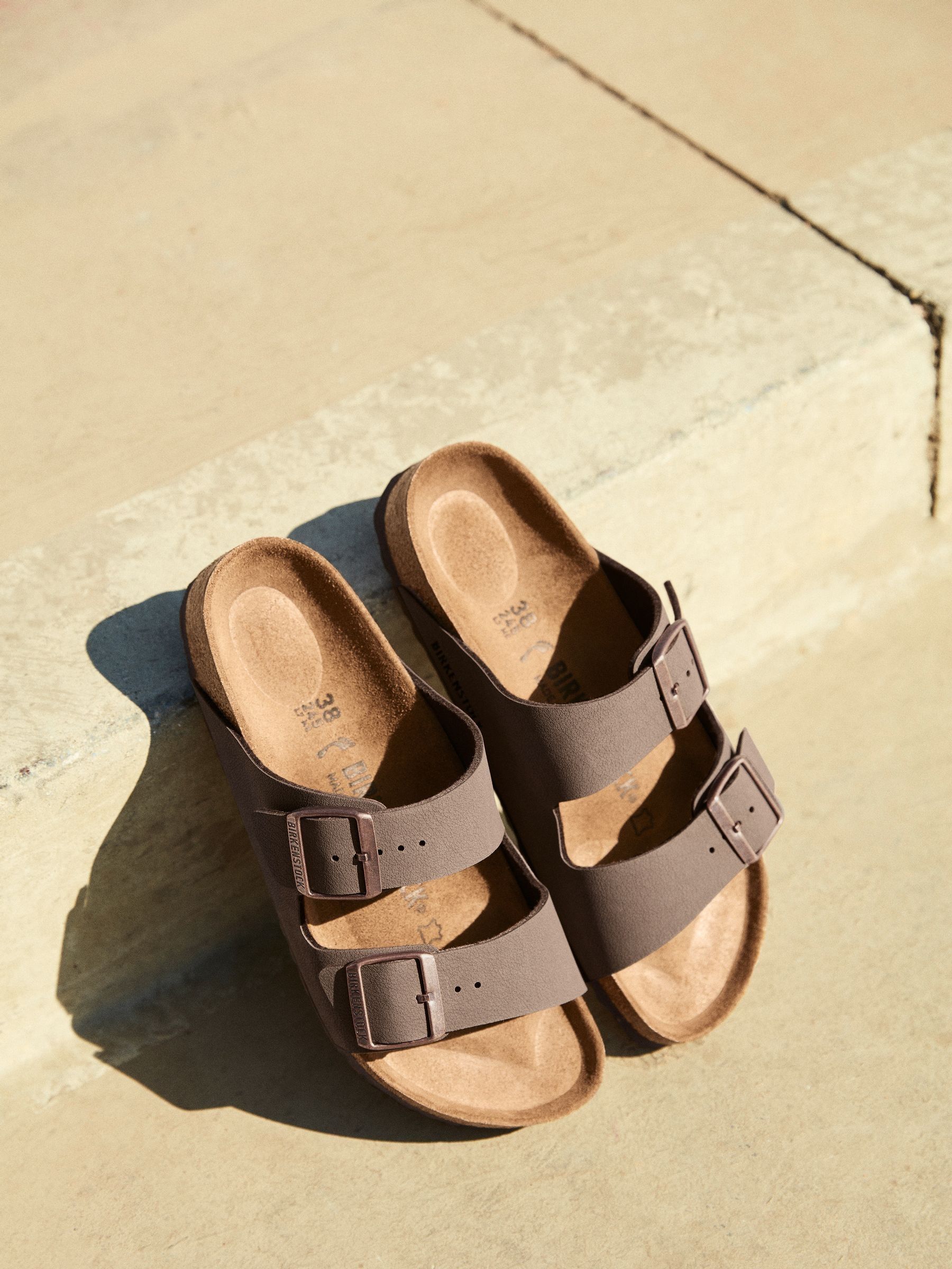 Birkenstock Brown Arizona Birko Flor Nubuck Sandals