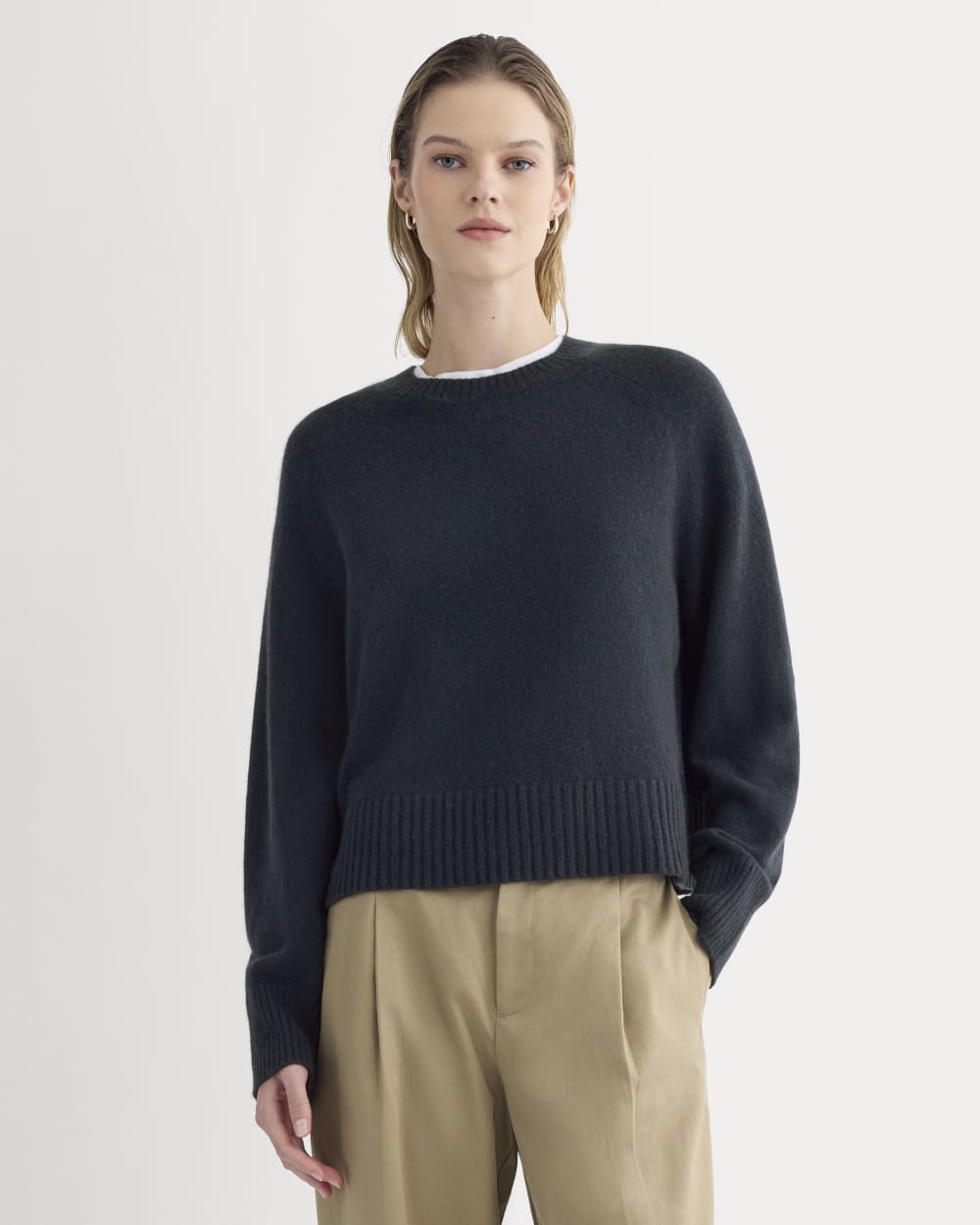 The Boxy Crew in Cashmere | Navy - Xxs