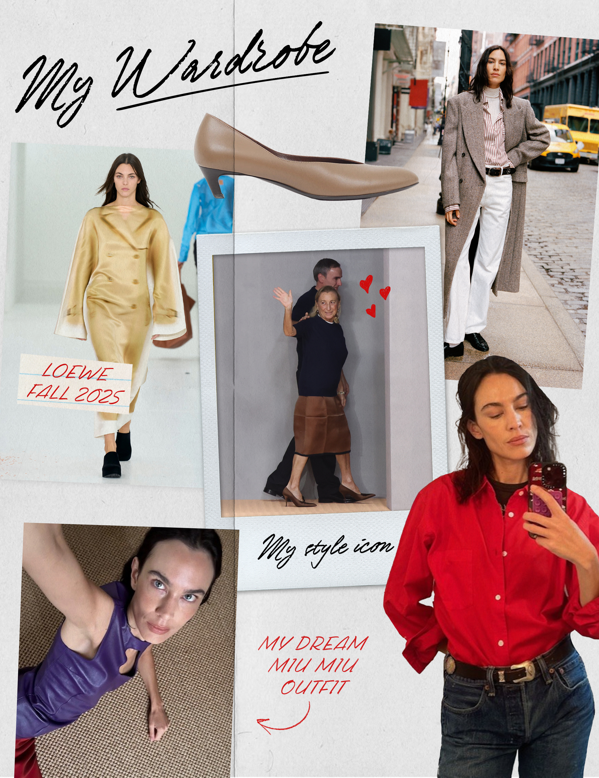 collage of images featuring Alexa Chung's style, work, taste, and takes