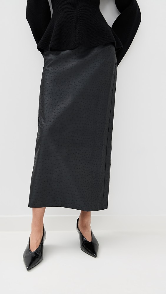 R&oacute;he Ostrich Satin Column Skirt