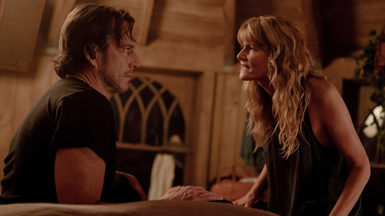 Alex (Will Arnett) and Tess (Laura Dern) argue in a bedroom in Is This Thing On?