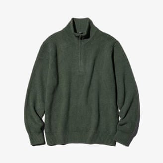 Uniqlo Soufflé yarn half-zip jumper.